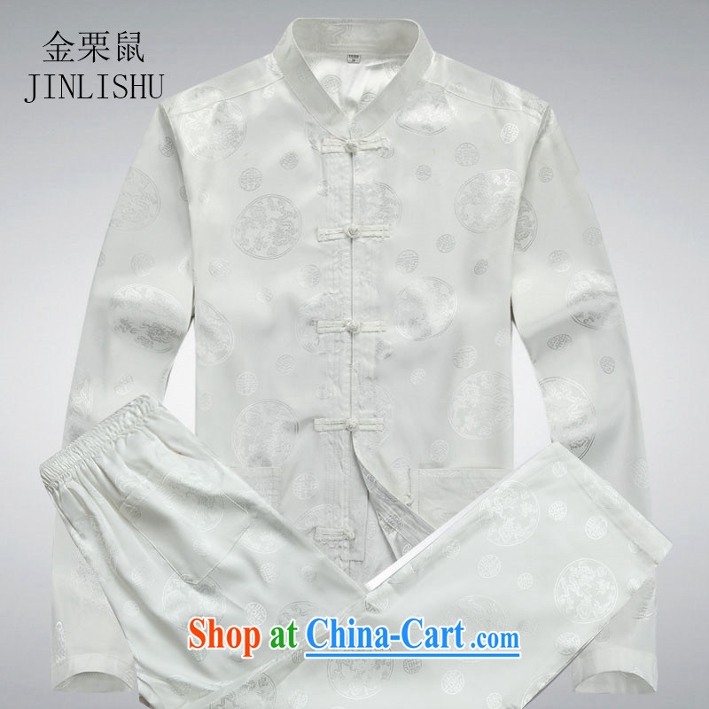 The chestnut Mouse middle-aged and older men Tang load package and long-sleeved Tang replace older persons in China wind male Tang with white package XXXL