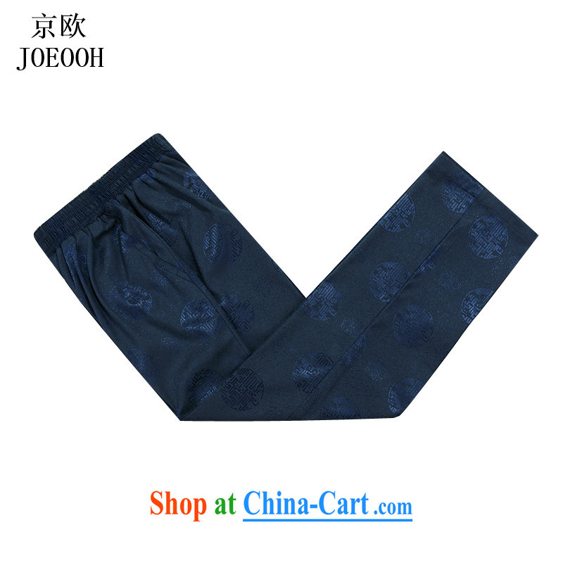 The Beijing New China wind 1000 Jubilee thick Elastic waist short pants has been the men's pants and comfortable blue 4 XL