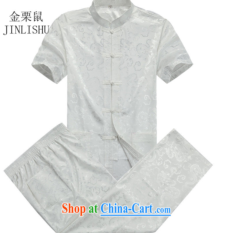 The chestnut mouse China wind summer older short-sleeved Tang in older men the short code load package father male beige Kit XXXL