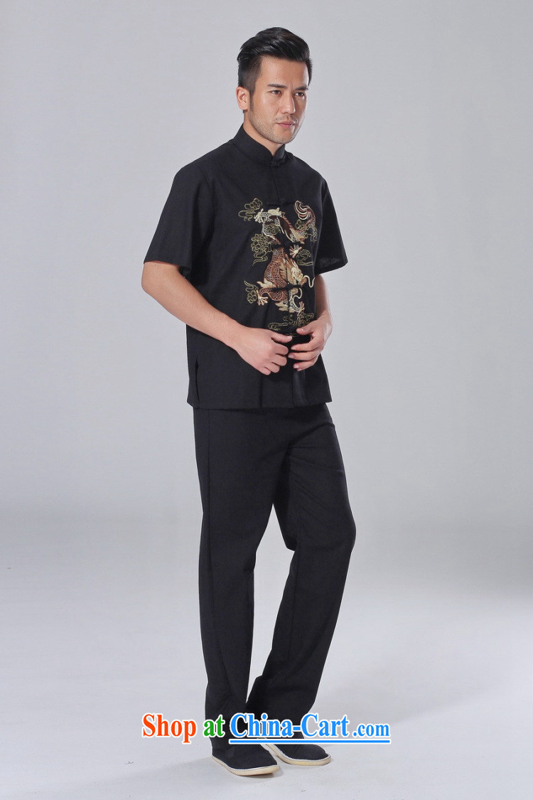 spend the summer with new male Chinese Chinese improved the flap embroidered dragon men cotton Ma Tai Chi uniforms short sleeve assembly kit 3 XL pictures, price, brand platters! Elections are good character, the national distribution, so why buy now enjoy more preferential! Health