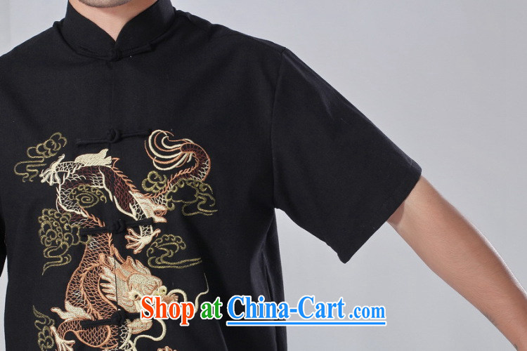 spend the summer with new male Chinese Chinese improved the flap embroidered dragon men cotton Ma Tai Chi uniforms short sleeve assembly kit 3 XL pictures, price, brand platters! Elections are good character, the national distribution, so why buy now enjoy more preferential! Health