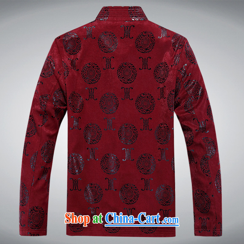 The poppy the Mouse spring men's Tang with long-sleeved T-shirt, elderly Chinese men and the charge-back older persons long-sleeved Tang jackets men's Maroon XXXL, the chestnut mouse (JINLISHU), online shopping