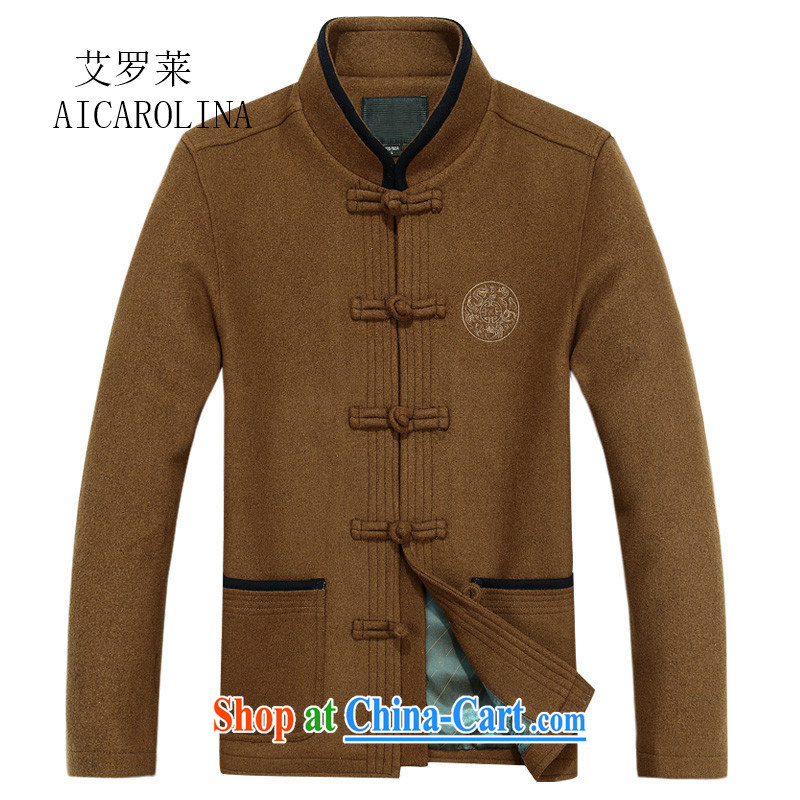 The spring, autumn, old men do the Tang with his father's grandfather is Chinese, neck jacket and yellow XXXL