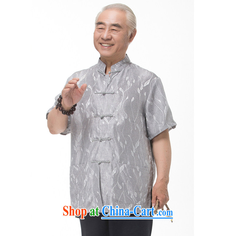 2015 New, Old cotton the Tang with men and a short-sleeved T-shirt, clothing and replace short summer dress stamp father loaded the code gray XXXL/190, and mobile phone line (gesaxing), and, on-line shopping