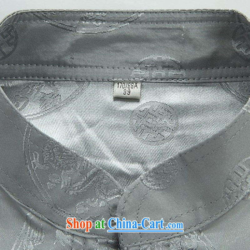 The chestnut mouse male Chinese, older men and summer short sleeve fitted dress Chinese father loaded the code gray package XXXL, the chestnut mouse (JINLISHU), shopping on the Internet