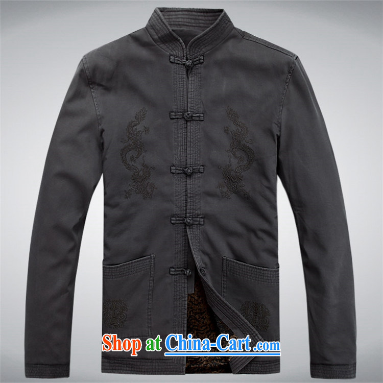 The middle-aged, male Chinese new leisure Chinese men's long-sleeved T-shirt jacket China wind dark gray XXXL pictures, price, brand platters! Elections are good character, the national distribution, so why buy now enjoy more preferential! Health