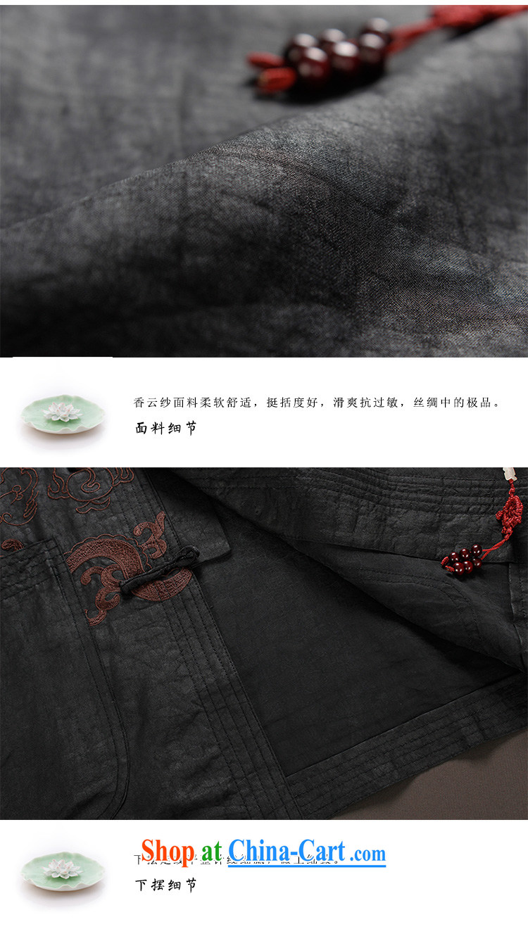 the Lhoba people, spreading the Xiangyun, China wind-tie men's Chinese short-sleeve silk fragrant cloud yarn Grandpa summer father sauna silk Chinese Embroidery Dragon black 2 XL pictures, price, brand platters! Elections are good character, the national distribution, so why buy now enjoy more preferential! Health
