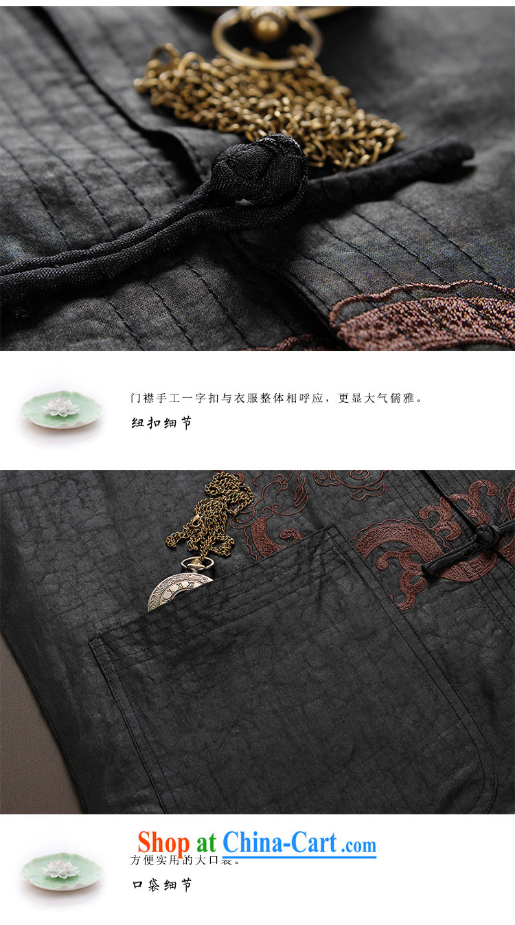 the Lhoba people, spreading the Xiangyun, China wind-tie men's Chinese short-sleeve silk fragrant cloud yarn Grandpa summer father sauna silk Chinese Embroidery Dragon black 2 XL pictures, price, brand platters! Elections are good character, the national distribution, so why buy now enjoy more preferential! Health