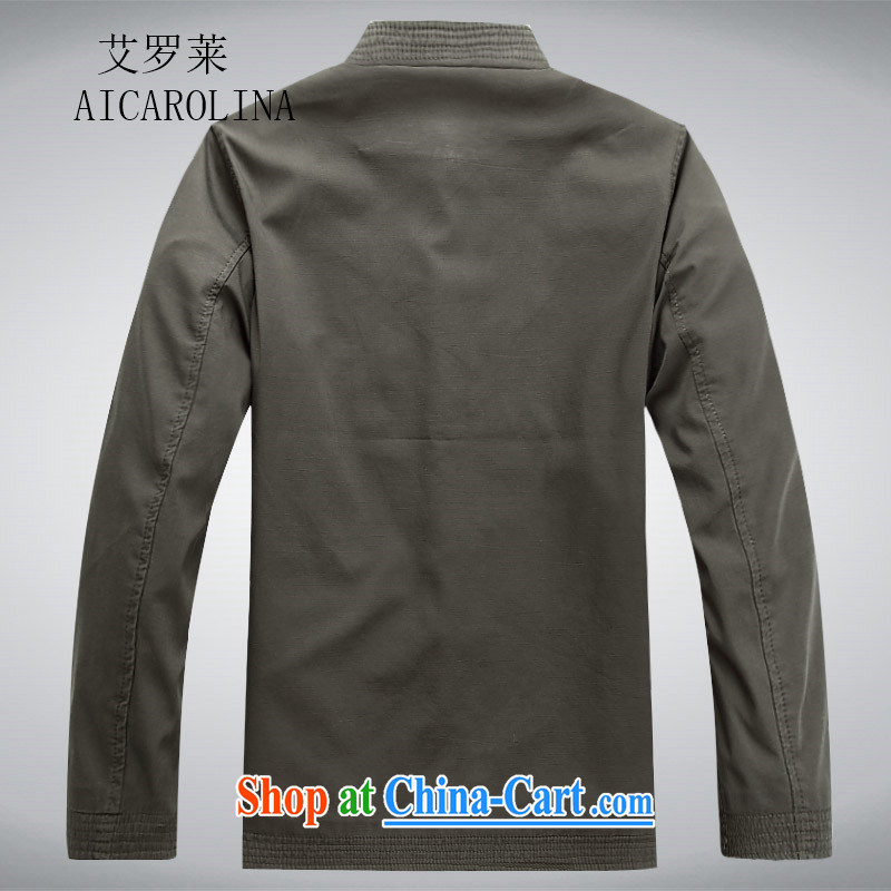 The Carolina boys, older men and the Spring and Autumn Period, the Chinese men's long-sleeved jacket Chinese, for ethnic Chinese wind gray-green XXXL, the Tony Blair (AICAROLINA), shopping on the Internet