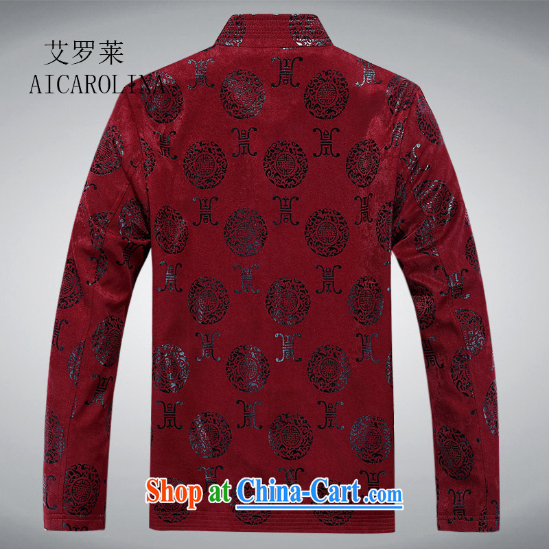 The Luo, new China wind in older Chinese men and grandfather with long-sleeved jacket large, Chinese national jacket and maroon XXXL, the Tony Blair (AICAROLINA), shopping on the Internet