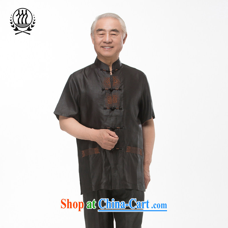 and mobile phone line short-sleeved short summer with new products and fragrant cloud yarn and silk Chinese shirt-sleeves T-shirt, older men, Tang on the Shannon cloud yarn 0798 XXL/185, and mobile phone line (gesaxing), and on-line shopping