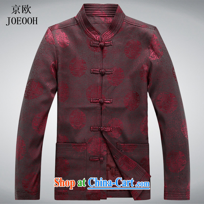 Putin's European autumn stylish new Tang with men, for long-sleeved T-shirt Dad loaded Tang jackets red XXXL