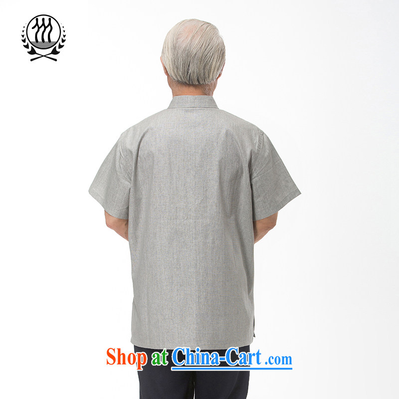 Summer is, men's cotton mA short-sleeved tang on T-shirt upscale Ethnic Wind men, cotton for the short-sleeved relaxed comfortable cotton the father with multi-color optional gray XXXL/190, and mobile phone line (gesaxing), and, on-line shopping