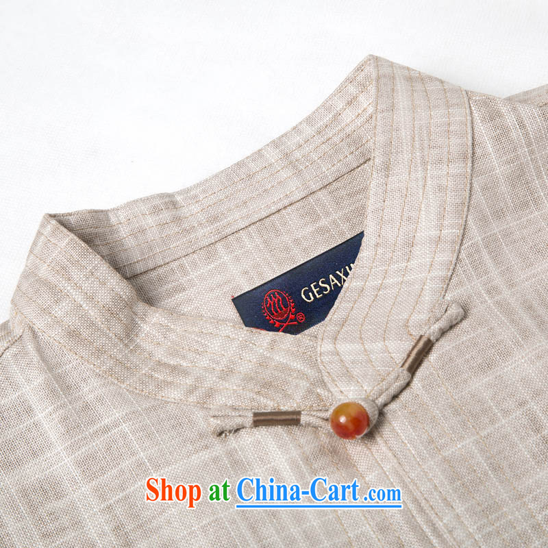 and mobile phone line short-sleeved short summer with new products and natural linen and linen Tang with T-shirt T-shirt, older men, Tang replace national costumes boutique light gray L/175, and mobile phone line (gesaxing), and, on-line shopping