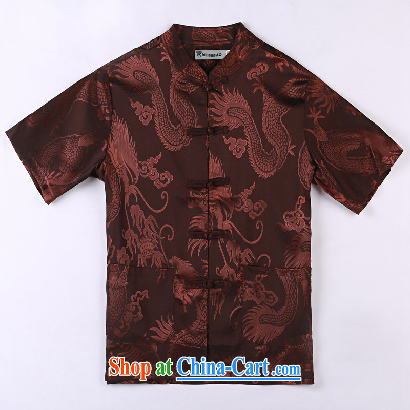 Vigers Po 2015 summer New T shirts China wind linen cool breathable sweat short-sleeved Chinese men's T-shirt, old Tang 2 mauve XXXL
