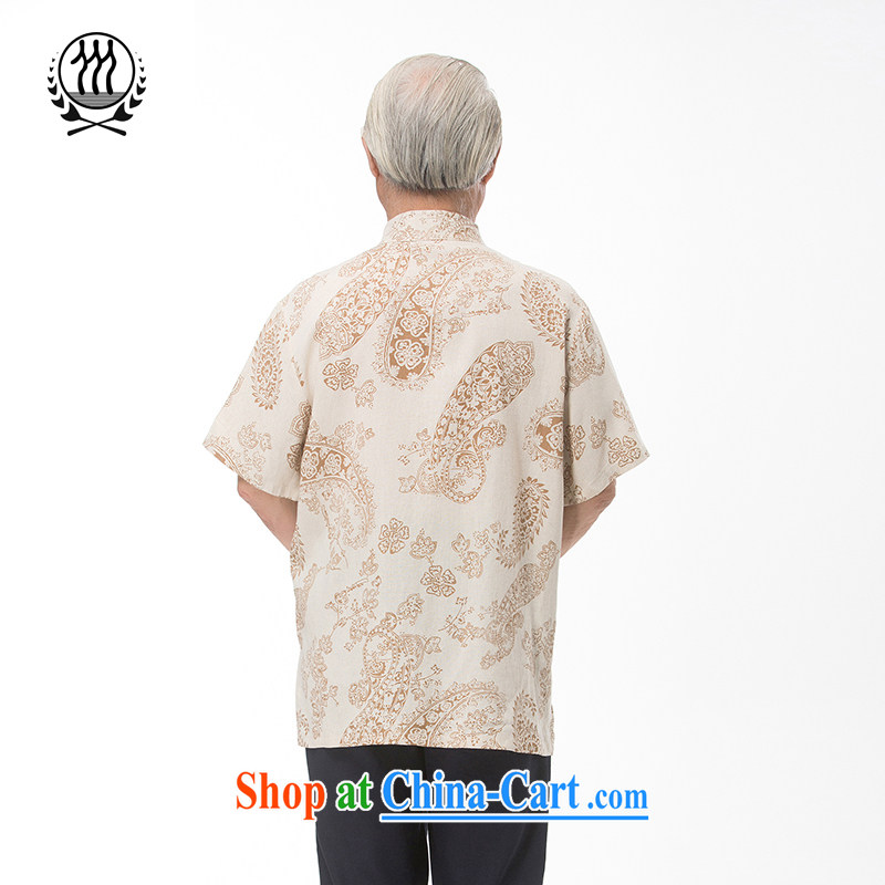 and mobile phone line 15 new summer cotton the Chinese, short-sleeved Chinese elderly in summer with short short-sleeved dress boutique stamp short sleeve multi-color optional blue XXXL/190, and mobile phone line (gesaxing), and, on-line shopping