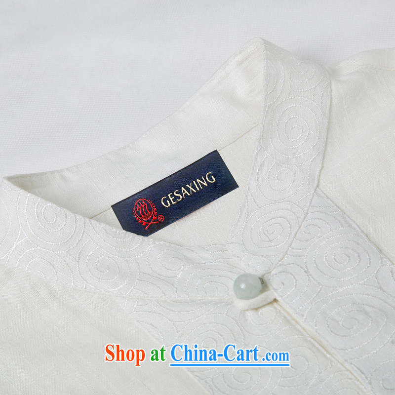 and mobile phone line 15 new summer Chinese cotton the embroidery short-sleeved men's middle-aged and older summer and set up for short term load short-sleeved dress boutique multi-color optional light blue XXXL/190, and mobile phone line (gesaxing), and,