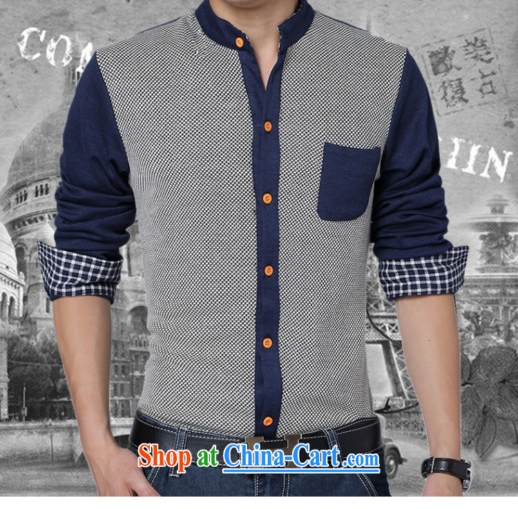Summer NBH new knitting stitching men's shirts Korean beauty, for business, leisure and long-sleeved shirt tide gray 5 XL pictures, price, brand platters! Elections are good character, the national distribution, so why buy now enjoy more preferential! Health