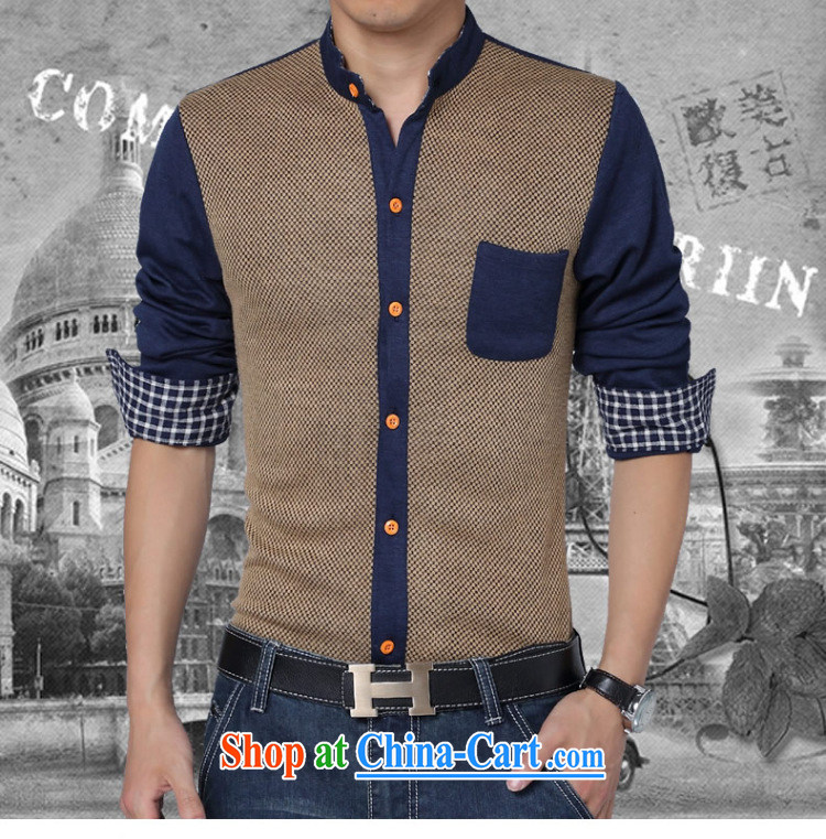 Summer NBH new knitting stitching men's shirts Korean beauty, for business, leisure and long-sleeved shirt tide gray 5 XL pictures, price, brand platters! Elections are good character, the national distribution, so why buy now enjoy more preferential! Health