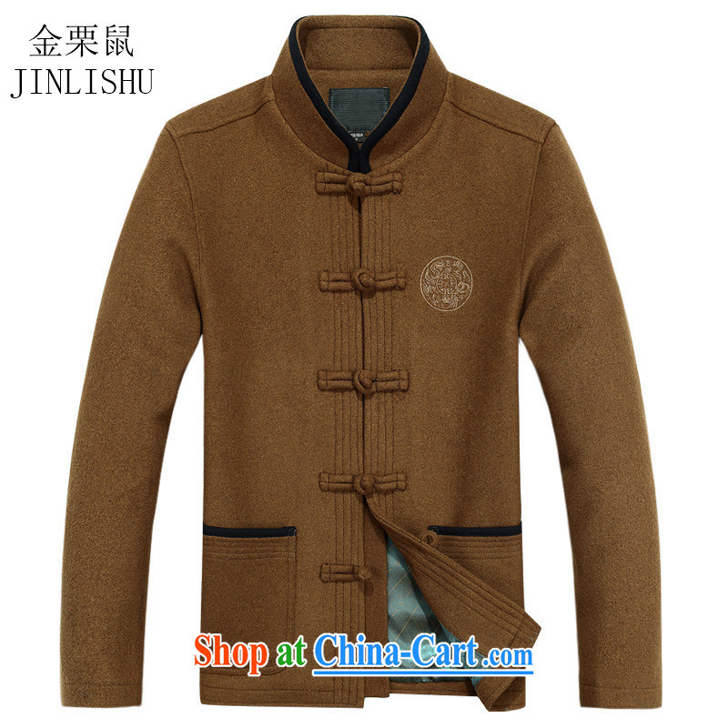 The chestnut Mouse middle-aged and older long-sleeved Chinese China wind spring men Tang in older people the Chinese Chinese jacket and yellow XXXL, the chestnut mouse (JINLISHU), shopping on the Internet