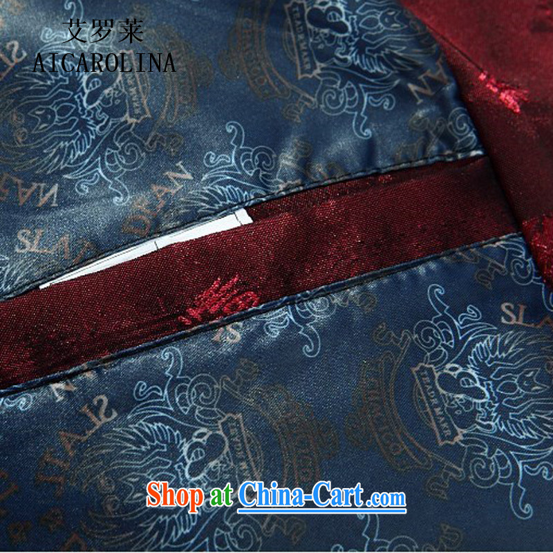 The middle-aged, were male Chinese Chinese long-sleeved Chinese wind jacket coat middle-aged men and spring and autumn blue XXXL, AIDS, Tony Blair (AICAROLINA), and, on-line shopping