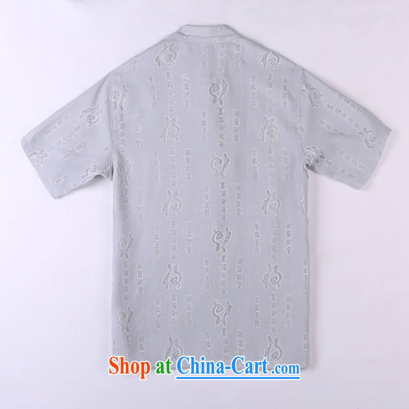 Vigers Po 2015 summer New T shirts China wind linen cool breathable sweat-wicking short-sleeved Chinese men's T-shirt, old Tang 3 gray XXXL, federal core Chai, who, on-line shopping