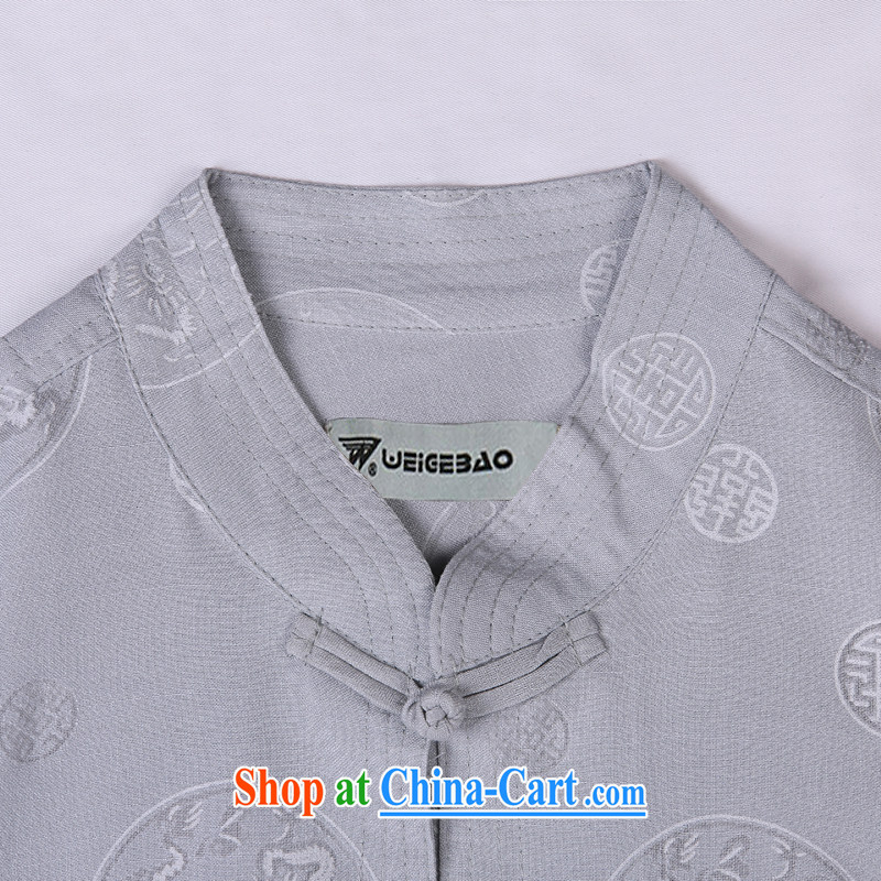 Vigers Po 2015 summer New T shirts China wind linen cool breathable sweat-wicking short-sleeved Chinese men's T-shirt, old Tang 6 gray XXXL, federal core Chai, who, on-line shopping