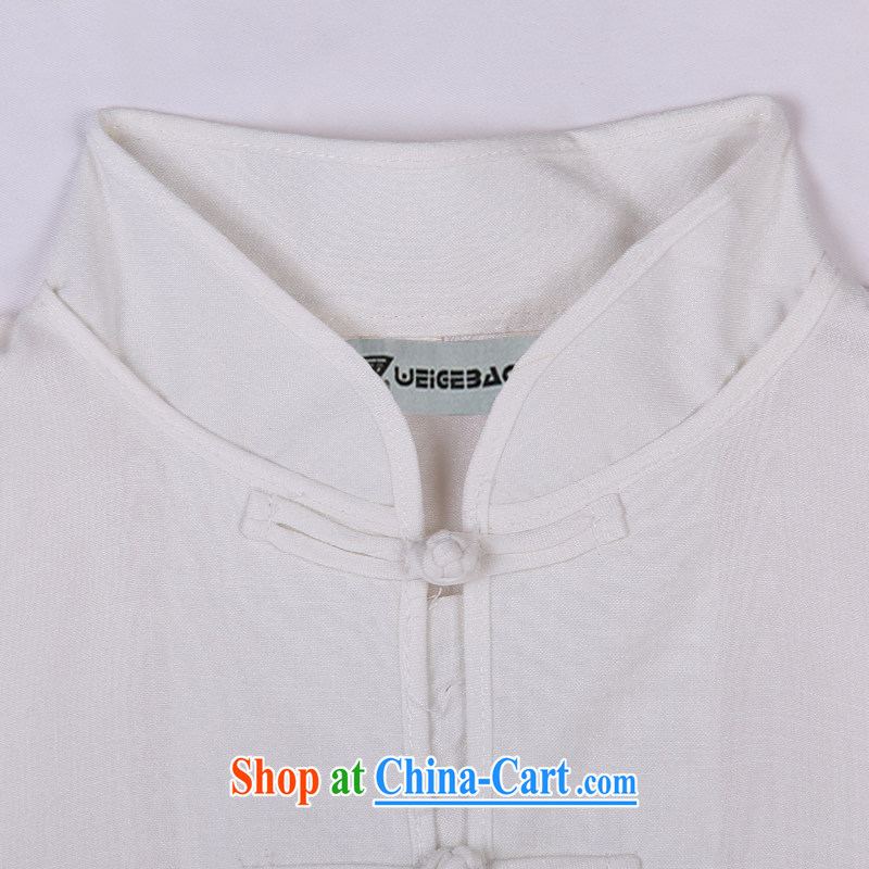 Vigers Po 2015 summer New T shirts China wind linen cool breathable sweat-wicking short-sleeved Chinese men's T-shirt, old Tang 9 white XXXL, federal core Chai, who, on-line shopping