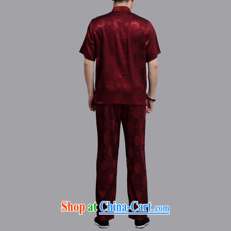 The Luo, Chinese Tang on China wind, older men and a short-sleeved Chinese father summer dress maroon 4 XL, AIDS, Tony Blair (AICAROLINA), online shopping