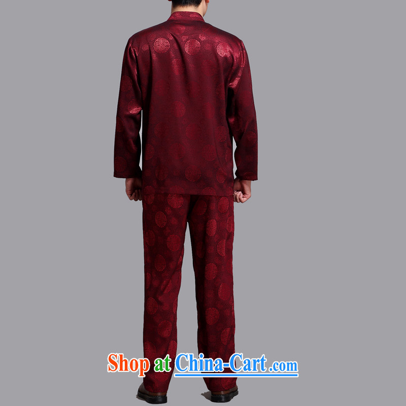 The spring, new middle-aged and older Chinese men and men's long-sleeved Kit China wind father with maroon 4 XL, the Carolina boys (AICAROLINA), online shopping