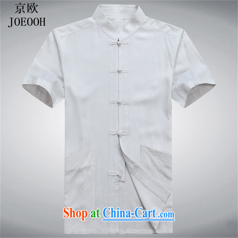 The Beijing China wind Cotton Men's Chinese men's summer short-sleeve Chinese T-shirt Chinese men's national costume, served the white XXXL, Beijing (JOE OOH), shopping on the Internet