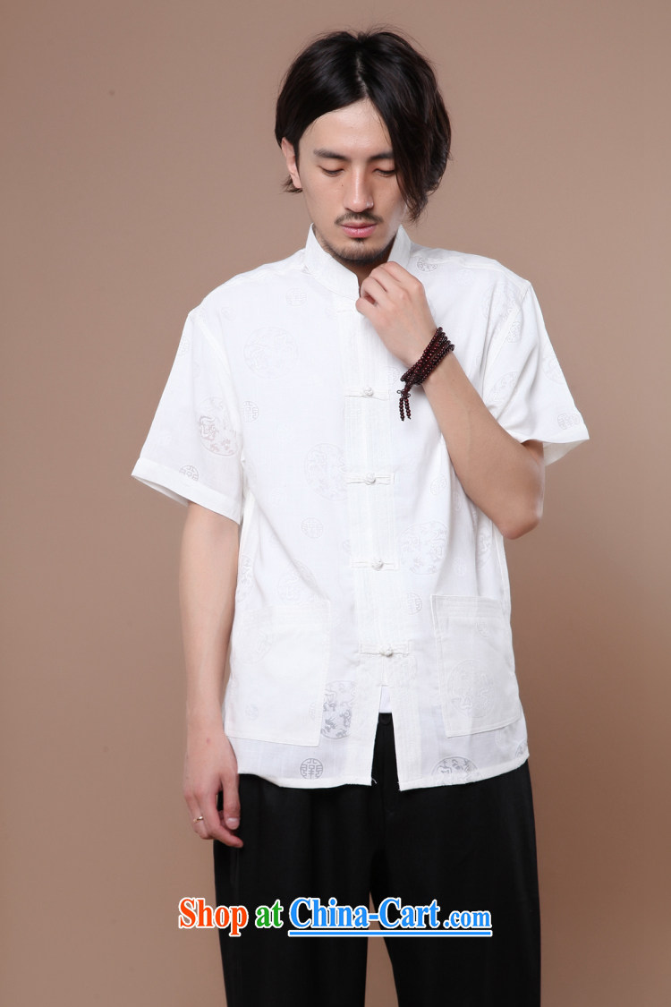 spend the summer new male Chinese Chinese, for the hard-pressed Tai Chi clothing cotton Ma Man leisure short-sleeved T-shirt white 2XL pictures, price, brand platters! Elections are good character, the national distribution, so why buy now enjoy more preferential! Health