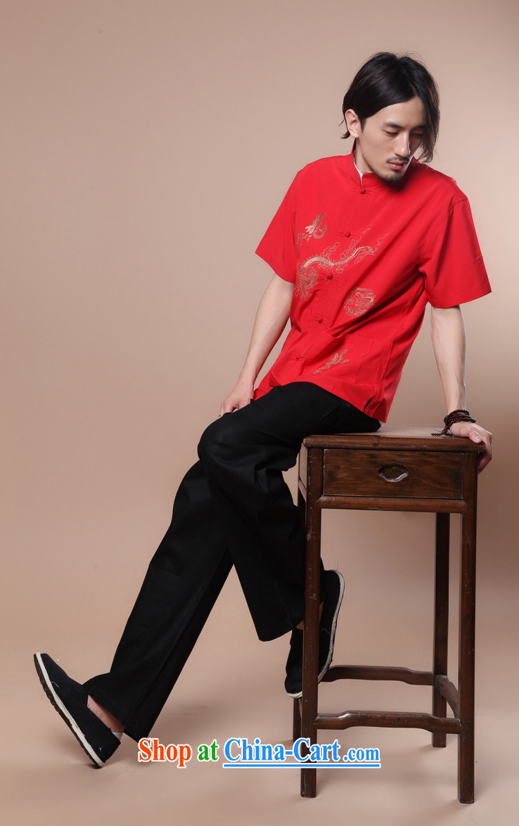 spend the summer New Men's Chinese to Chinese Tai Chi-mouth service, for Chinese dragon short sleeve male Chinese T-shirt such as the color 2 XL pictures, price, brand platters! Elections are good character, the national distribution, so why buy now enjoy more preferential! Health