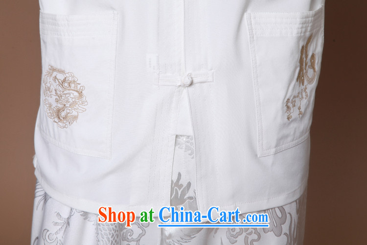 spend the summer with new, men's Chinese Chinese to hard-pressed Tai Chi uniforms, for Chinese dragon short sleeve male Chinese T-shirt white 2XL pictures, price, brand platters! Elections are good character, the national distribution, so why buy now enjoy more preferential! Health