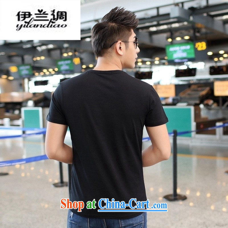 9 months female * 2015 summer men's solid color V collar short-sleeve T-shirt men's leisure cultivating half sleeve T-shirts solid black 2 XL, Iraq, and, shopping on the Internet