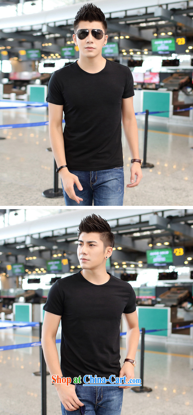 9 months female * 2015 summer men's round-collar solid-colored short-sleeved shirt T men leisure cultivating half sleeve shirt solid black 2 XL pictures, price, brand platters! Elections are good character, the national distribution, so why buy now enjoy more preferential! Health
