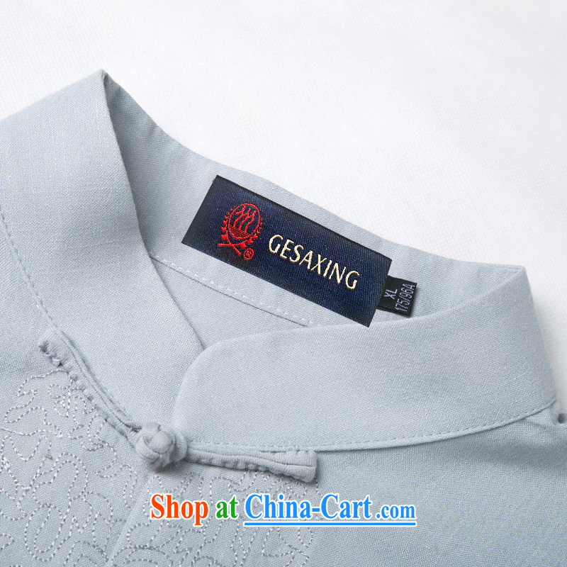 and mobile phone line 15 new summer Chinese male, older Chinese men and Chinese short-sleeved dress boutique blue beige light gray optional dark blue XXL/185, and mobile phone line (gesaxing), and, on-line shopping