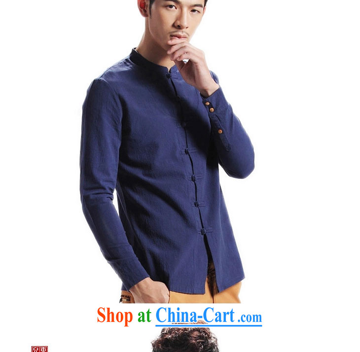 Oriental sons and daughters, for Zen shirt-tie dress China wind cotton men's long-sleeved Chinese shirt and royal blue XXXXL pictures, price, brand platters! Elections are good character, the national distribution, so why buy now enjoy more preferential! Health