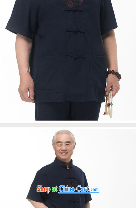 In summer the Chinese men's linen short-sleeve kit Ethnic Wind Tai Chi morning workout clothing shirt Dad loaded half sleeve cotton Ma Kit 968 Kit gray-blue XXL/185 pictures, price, brand platters! Elections are good character, the national distribution, so why buy now enjoy more preferential! Health