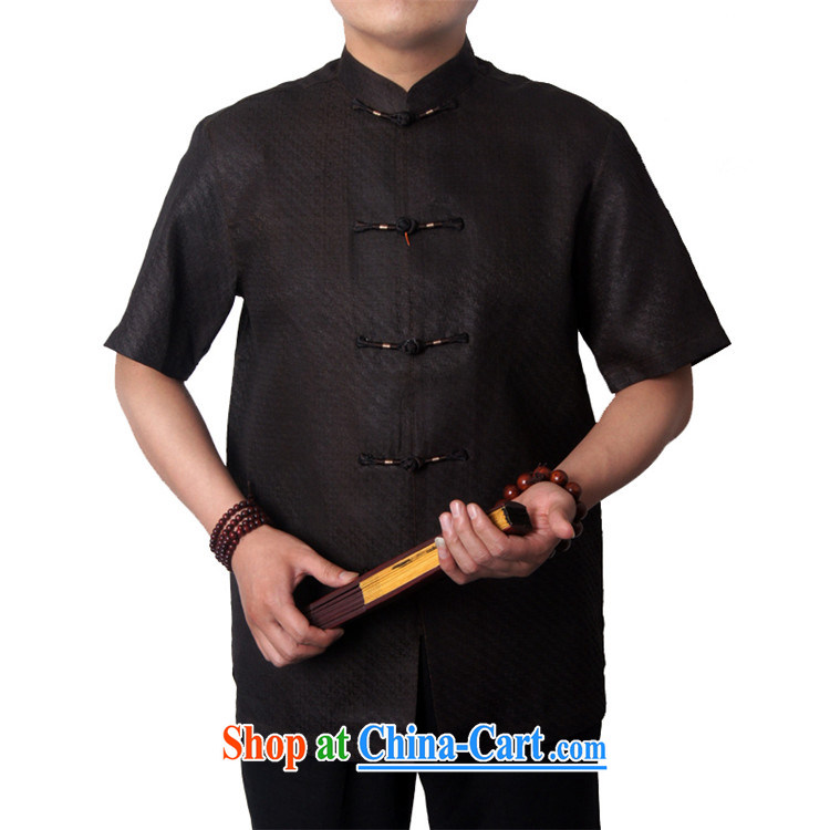 Summer Sureyou male Chinese Tang with national dress silk shirt Tang sauna silk damask, older short-sleeved fragrant cloud yarn upscale 1513 dark brown 190 pictures, price, brand platters! Elections are good character, the national distribution, so why buy now enjoy more preferential! Health