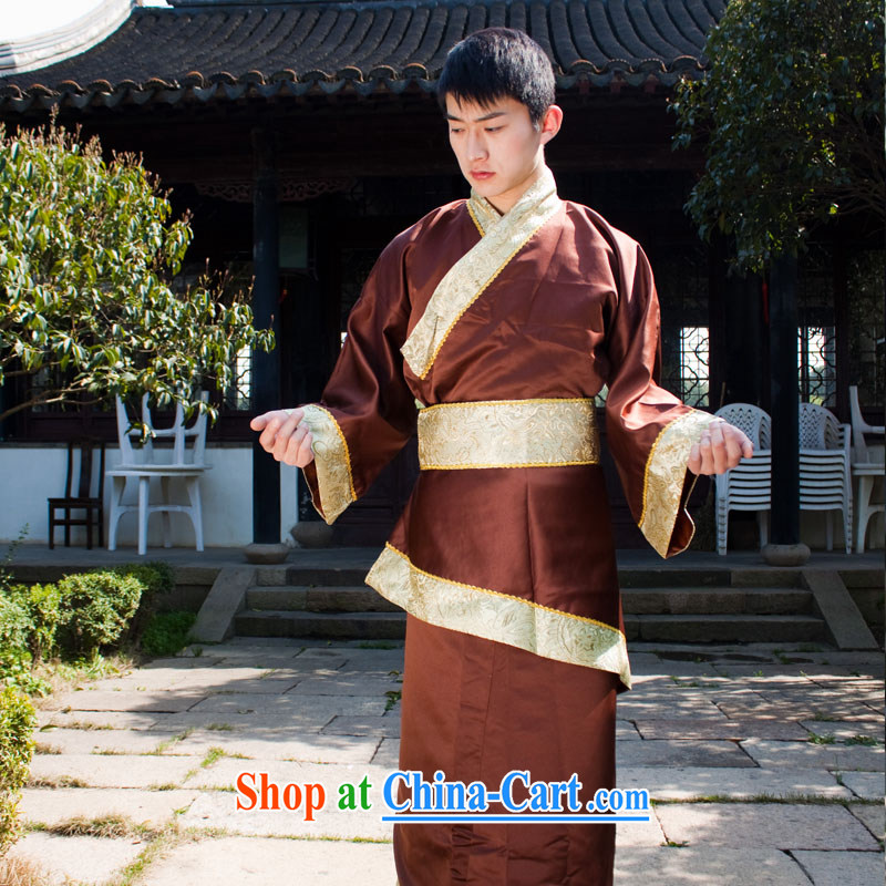 Men's costumes performed annual service Minister Han dynasty clothing men's clothing men and Han-errant clothing brown are code