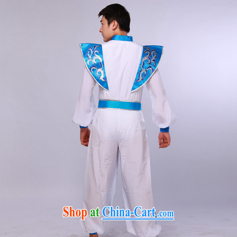 Men's modern dance costumes Han Chinese theatrical dance service annual service performance service blue-and-white 175/92 (L), music, and shopping on the Internet