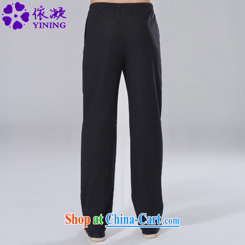 According to fuser new male Ethnic Wind improved Chinese pants Solid Color Elastic waist short pants LGD/P 0015 # -A black 2 XL, according to fuser, shopping on the Internet