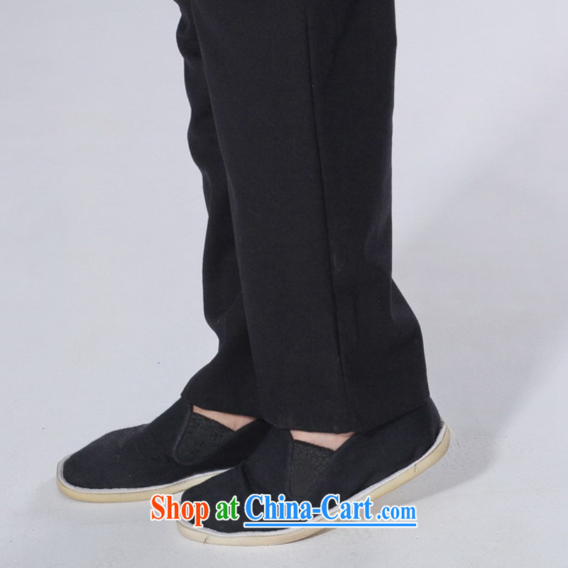 According to fuser new male Ethnic Wind improved Chinese pants Solid Color Elastic waist short pants LGD/P 0015 # -A black 2 XL, according to fuser, shopping on the Internet