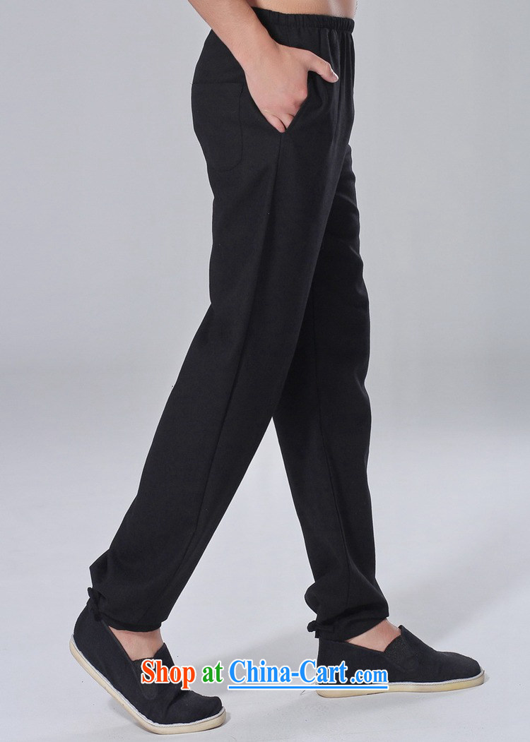 In accordance with the conditions and raise new men's solid color Elastic waist with short pants straight leg pants feet hushing Tai Chi trousers LGD/P 0014 #3 XL pictures, price, brand platters! Elections are good character, the national distribution, so why buy now enjoy more preferential! Health