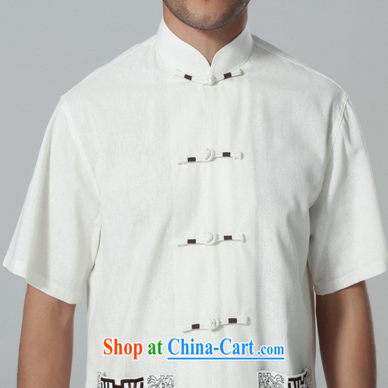 In accordance with the conditions and in the summer, men's National wind shirt and collar embroidered single row for my father with a short-sleeved Tang fitted T-shirt LGD/M 0058 # -B dark blue 3XL, in accordance with the situation, and, on-line shopping