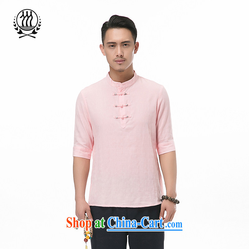 and Mobile Phone Line New Men 7 cuff cotton Ma short-sleeves with short T-shirt ethnic wind fashion boutique men and set the snap, for the cotton short-sleeved multi-color optional green XXXL/190, and mobile phone line (gesaxing), and, on-line shopping