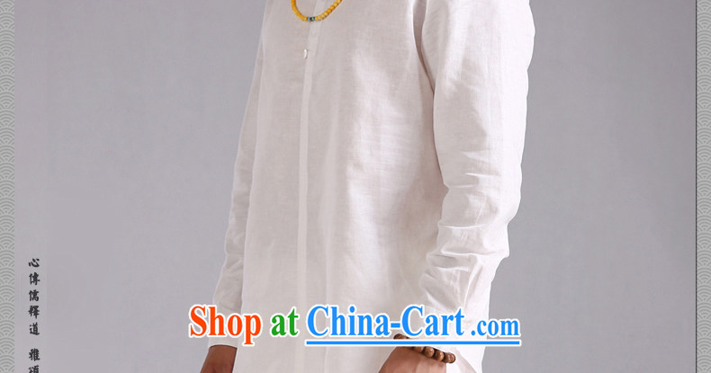 Only 3 Chinese wind is the beauty, linen collar shirt men and Chinese long-sleeved shirt improved Chinese style retreat, new, white, 170 / 88 A (M) The pictures, price, brand platters! Elections are good character, the national distribution, so why buy now enjoy more preferential! Health
