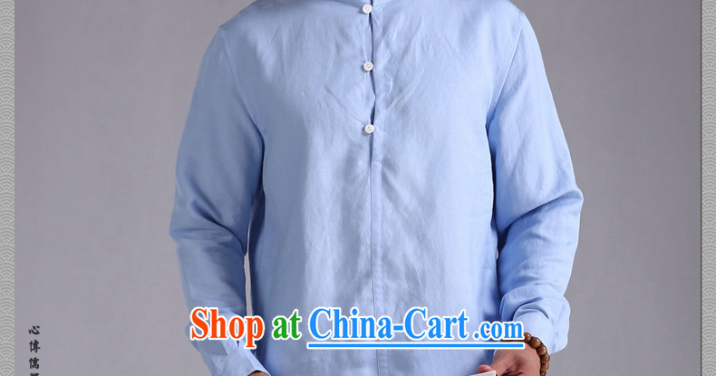 Only 3 Chinese wind is the beauty, linen collar shirt men and Chinese long-sleeved shirt improved Chinese style retreat, new, white, 170 / 88 A (M) The pictures, price, brand platters! Elections are good character, the national distribution, so why buy now enjoy more preferential! Health