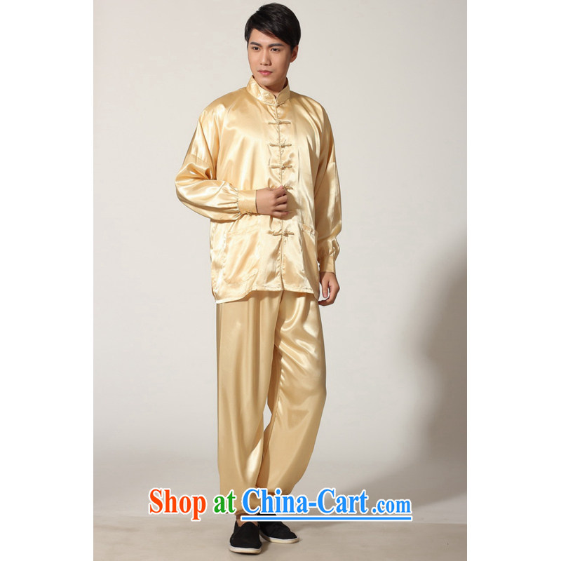 And Jing Ge older Chinese men and summer, for silk men's long-sleeved package the code men's kung fu Package - D gold XXL recommendations 180 - 210 jack, Miss Au King pavilion, shopping on the Internet